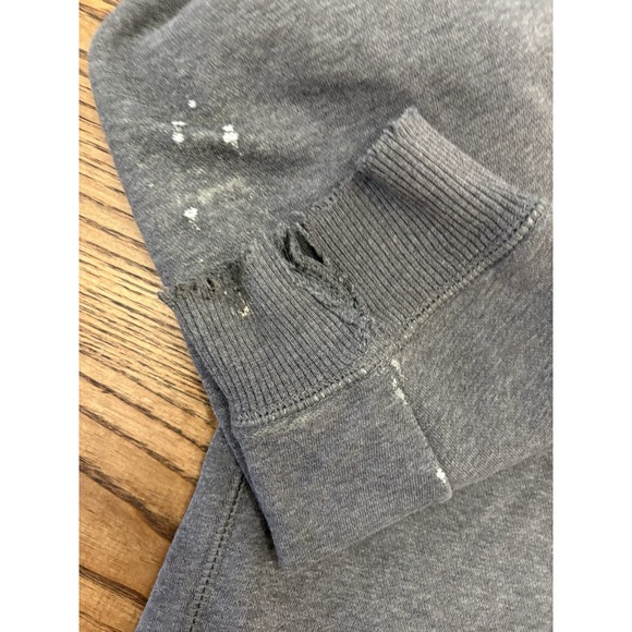 Vintage Y2K Nike Men's XL Grey Swoosh Thrashed Distressed Hoodie Sweatshirt - Picture 5 of 9